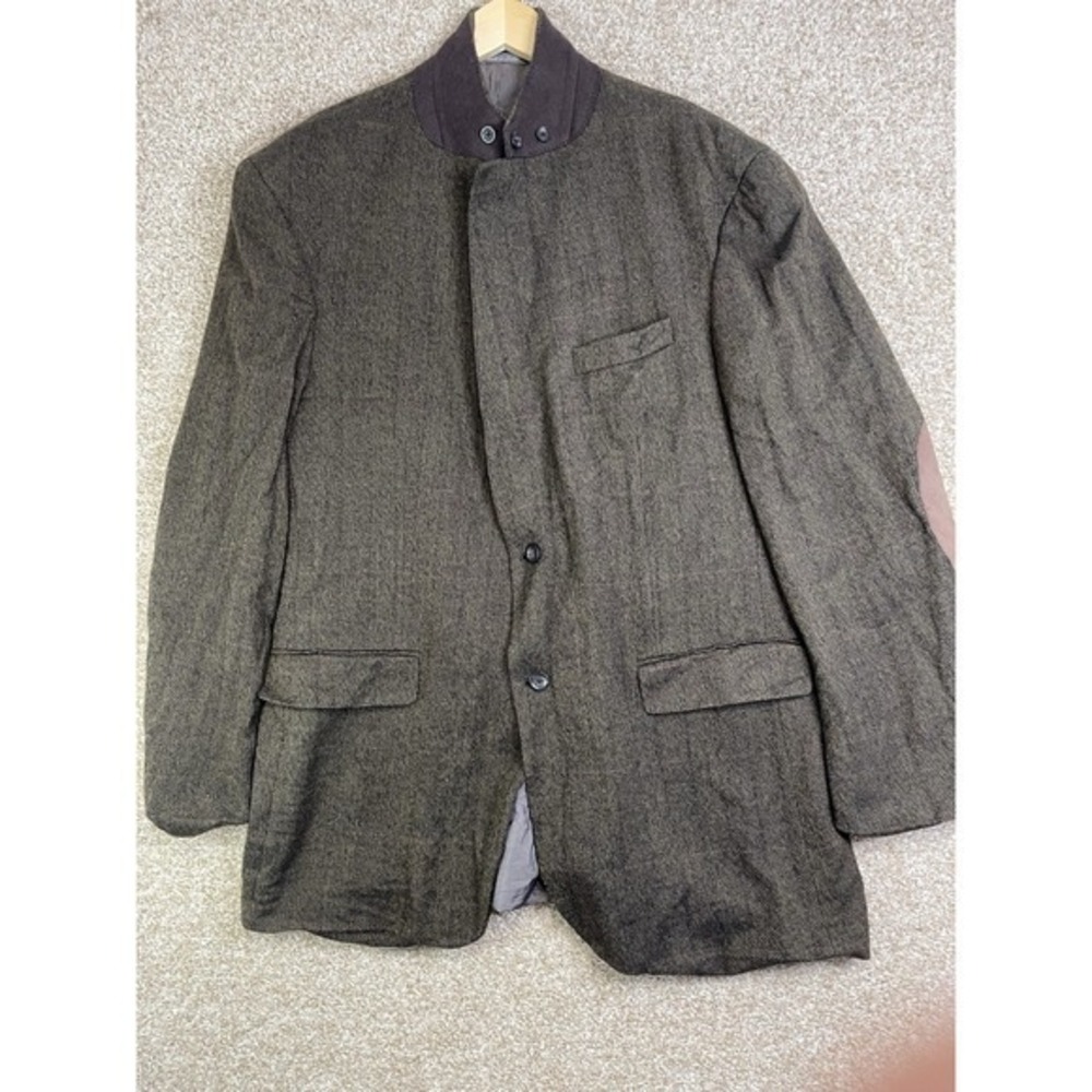 Oscar De La Renta Mens Wool Blazer Suit Jacket Gray Size 48L